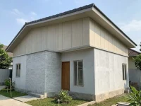 Model Rumah dengan Tembok Bawah dan GRC Atas