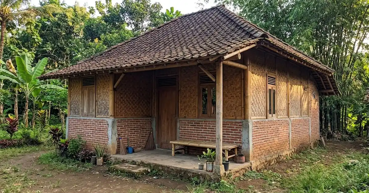 Rumah Bambu Setengah Bata