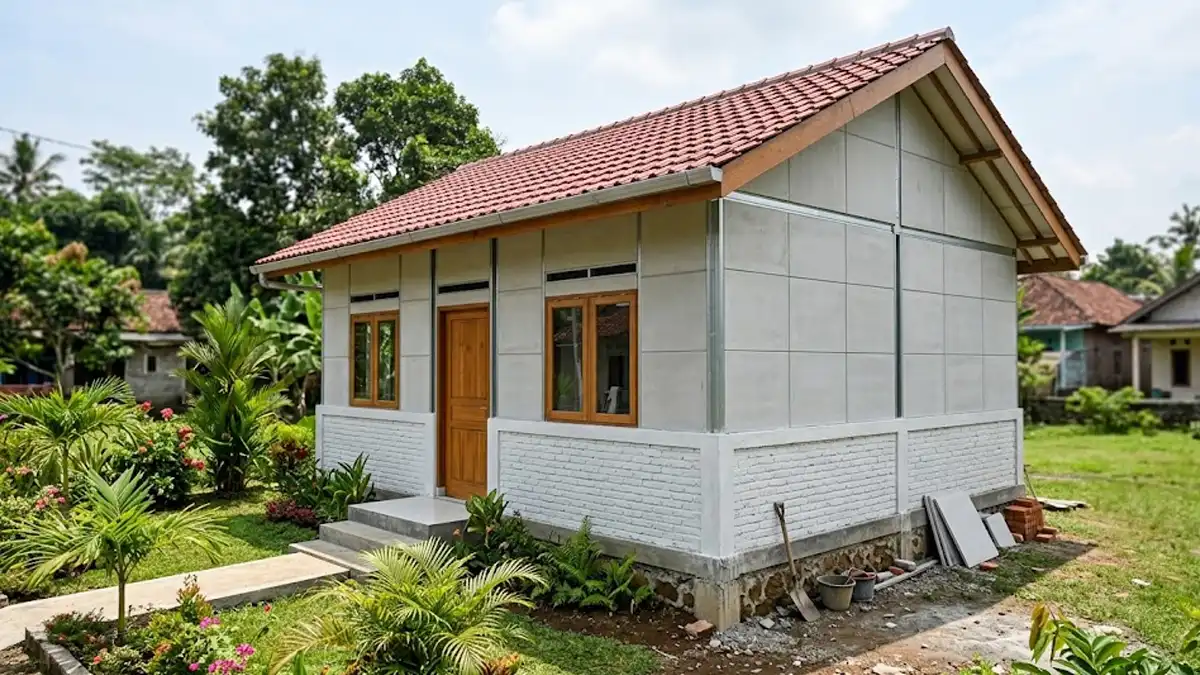 Rumah Setengah Tembok Setengah GRC