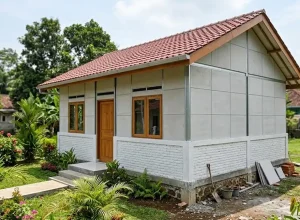 Rumah Setengah Tembok Setengah GRC